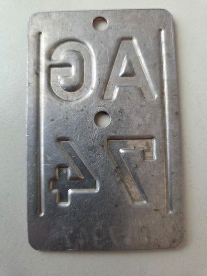 Sachs Insegne: Velonummer AG 74 plaque Velo – Usato da Schenkon venduto da Uhu007 1