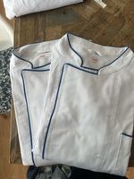 5 Kochjacken weiss mit blaue Borte Grösse 60