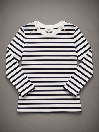 Marinière / Pull rayé Caroll s'engage - Bleu marine/Blanc M
