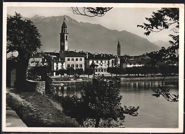 Cartoline postali: AK Ascona, Blick auf die Ortschaft, 1947 – Usato da Berlin venduto da bartko-reher