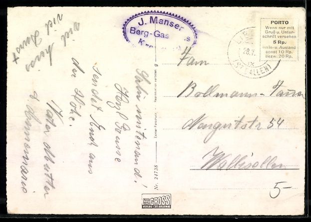 Ansichtskarten: AK Libingen, Gasthaus Kreuzegg – Gebraucht aus Berlin von bartko-reher 1