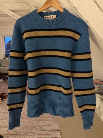 Herren Marni Wollpullover, Streifenmuster, Grösse S