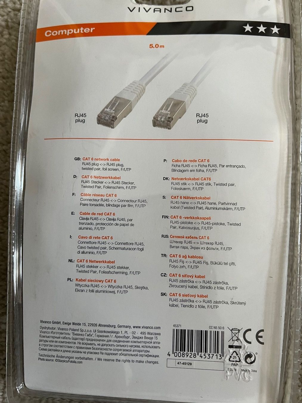 Câbles: Câble réseau CAT 6 – Neuf avec emballage d'origine à Charmey (Gruyère) par ya_12 1