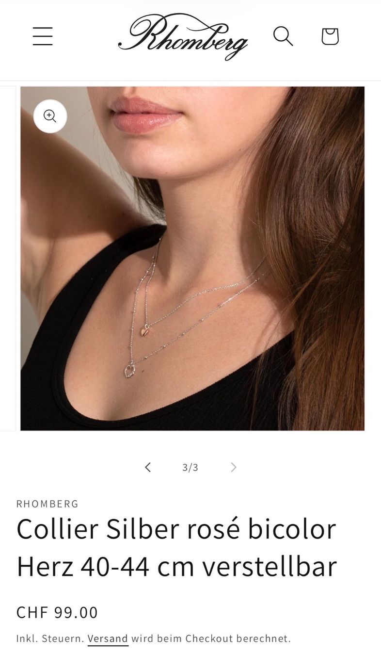 Catenine: Rhomberg Collier Silber rosé (neu) – Nuovo e nell'imballaggio originale da Nesslau venduto da chi_w9mw 3