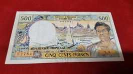 500 Francs Tahiti Banknote, Jahr unbekannt, Rarität!