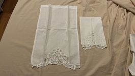 2 vecchi asciugamani cotone bianco 55x30 cm