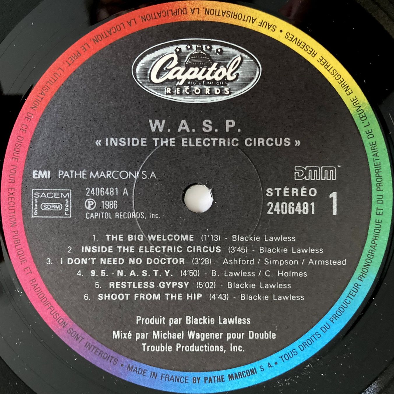 Dischi in vinile: W.A.S.P. - INSIDE THE ELECTRIC CIRCUS – Usato da Bottens venduto da hotter-than-hell 2