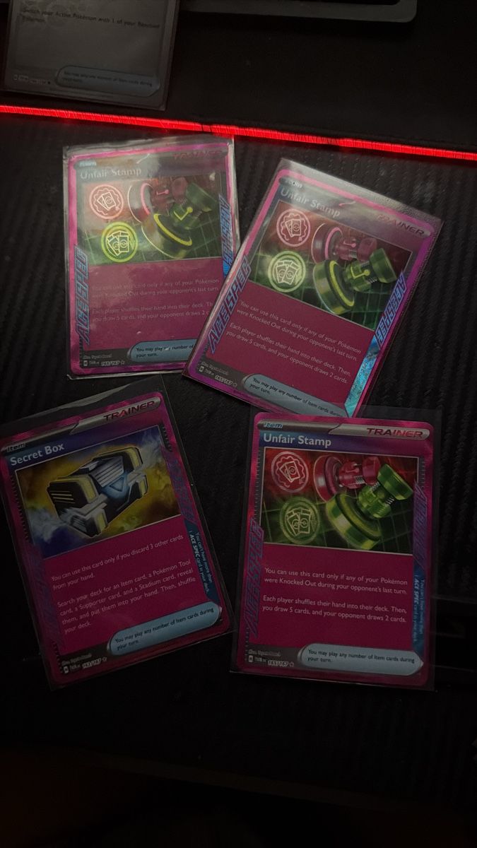 Pokémon Carte collezionabili: 3x Unfair Stamp 1x Secret box – Nuovo (secondo la descrizione) da Neuhausen am Rheinfall venduto da Dario0982