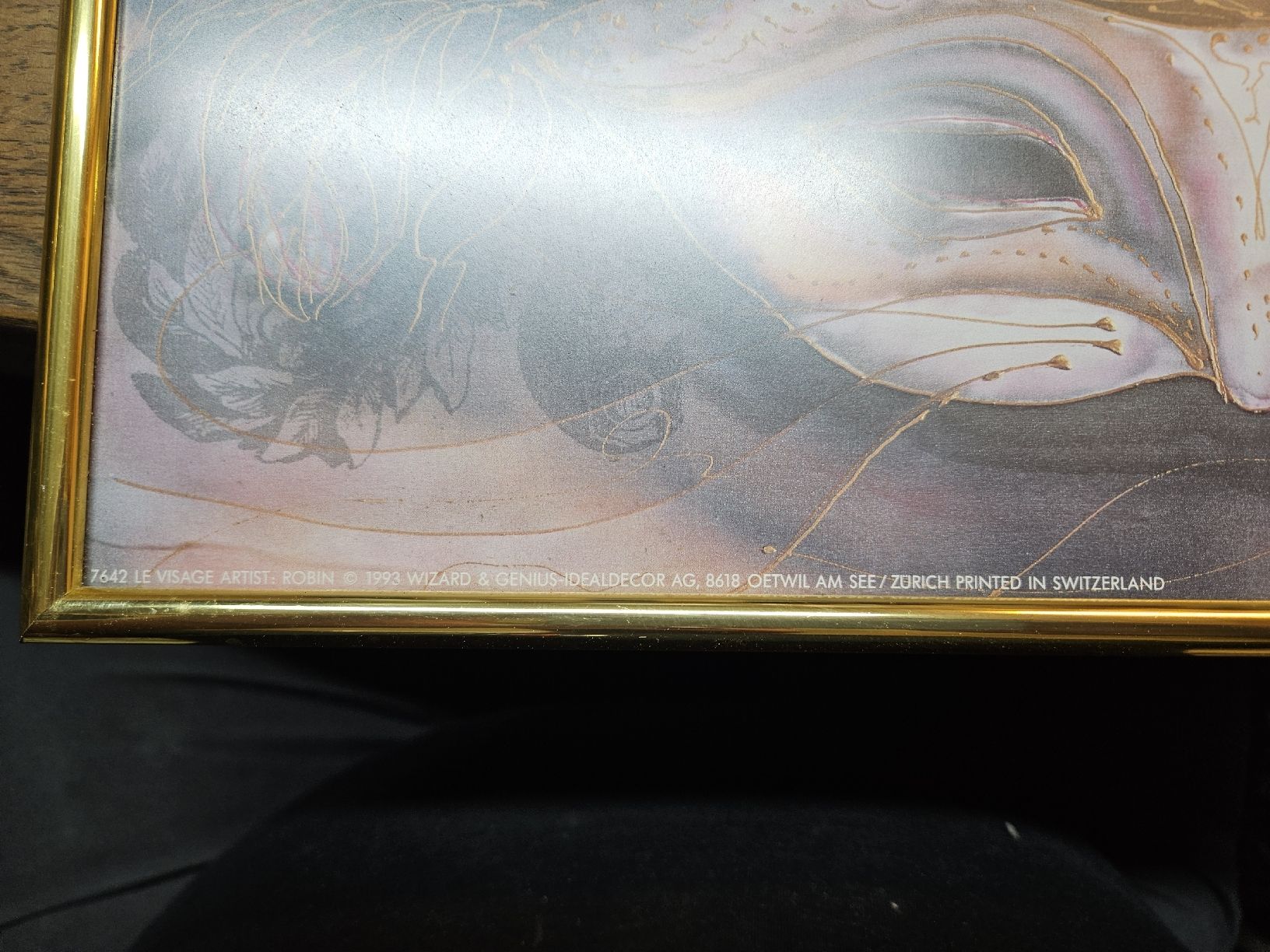Foto & Immagini: Dekoratives Bild "Le Visage" von Robin, mit Goldrahmen – Usato da Rorschach venduto da TimelessTrading 1