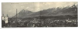 Panorama von Sarnen (OW) rare Doppelkarte - Kirche - um 1905