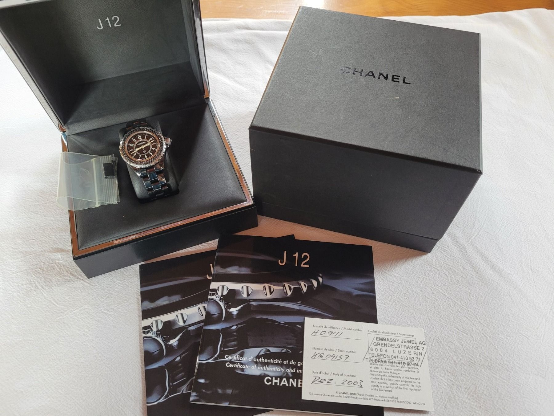 Chanel Orologi: Chanel J12 mit schwarzen Diamanten – Usato da Ennetmoos venduto da Billi20