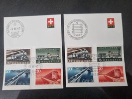 1947 : 2x Nr. 277 - 280 mit Ersttag Stempel