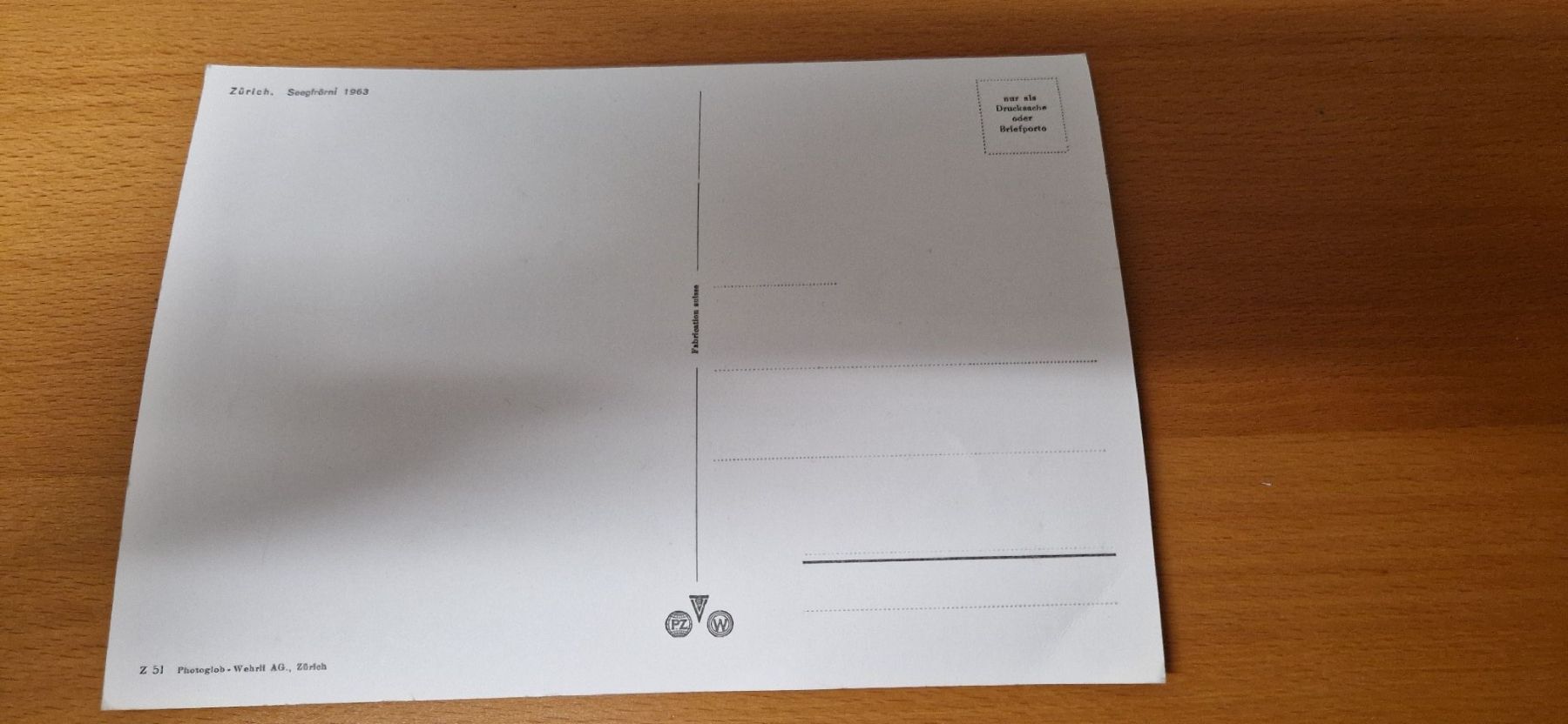 Cartoline postali: Ansichtskarte Seegfrörni 1963 Zürich – Usato da Rekingen venduto da Rolimue 1