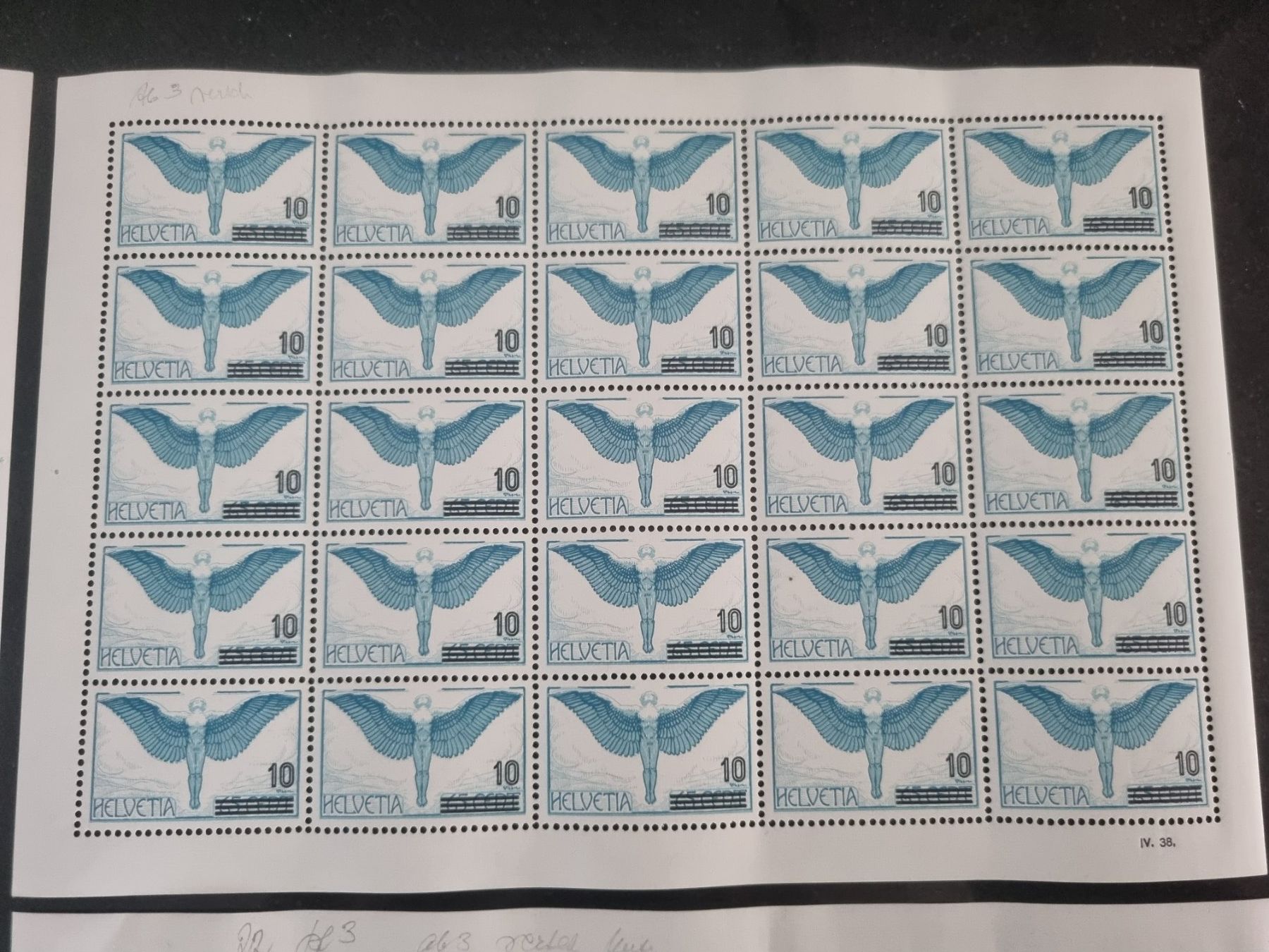 Tutti i francobolli: 4 Bogen Flugpost Nr. F22 mit Plattenfehler, postrisch ** – Nuovo (secondo la descrizione) da Gümligen venduto da Geniusbuy 2