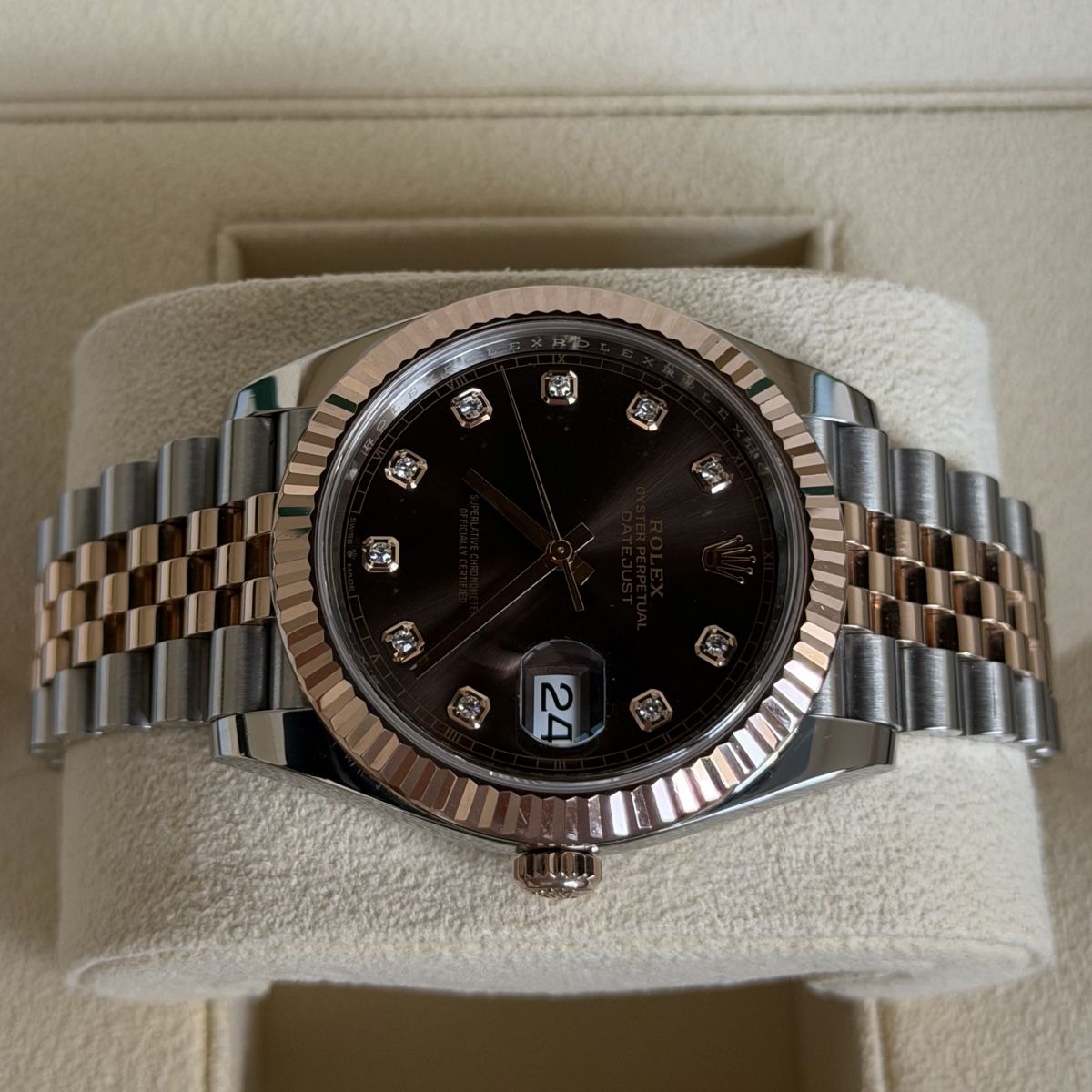 Rolex Orologi: Rolex Datejust 41 Chocolate Diamond 2023 – Usato da Zizers venduto da Taktgeber 1