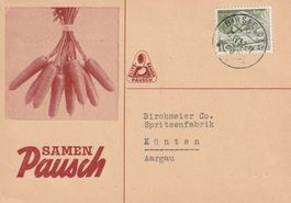 Birsfelden-Karte mit Reklame 1952