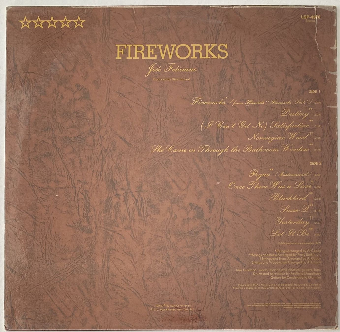 Dischi in vinile: José Feliciano, Fireworks – Usato da Flums venduto da Empe1 1