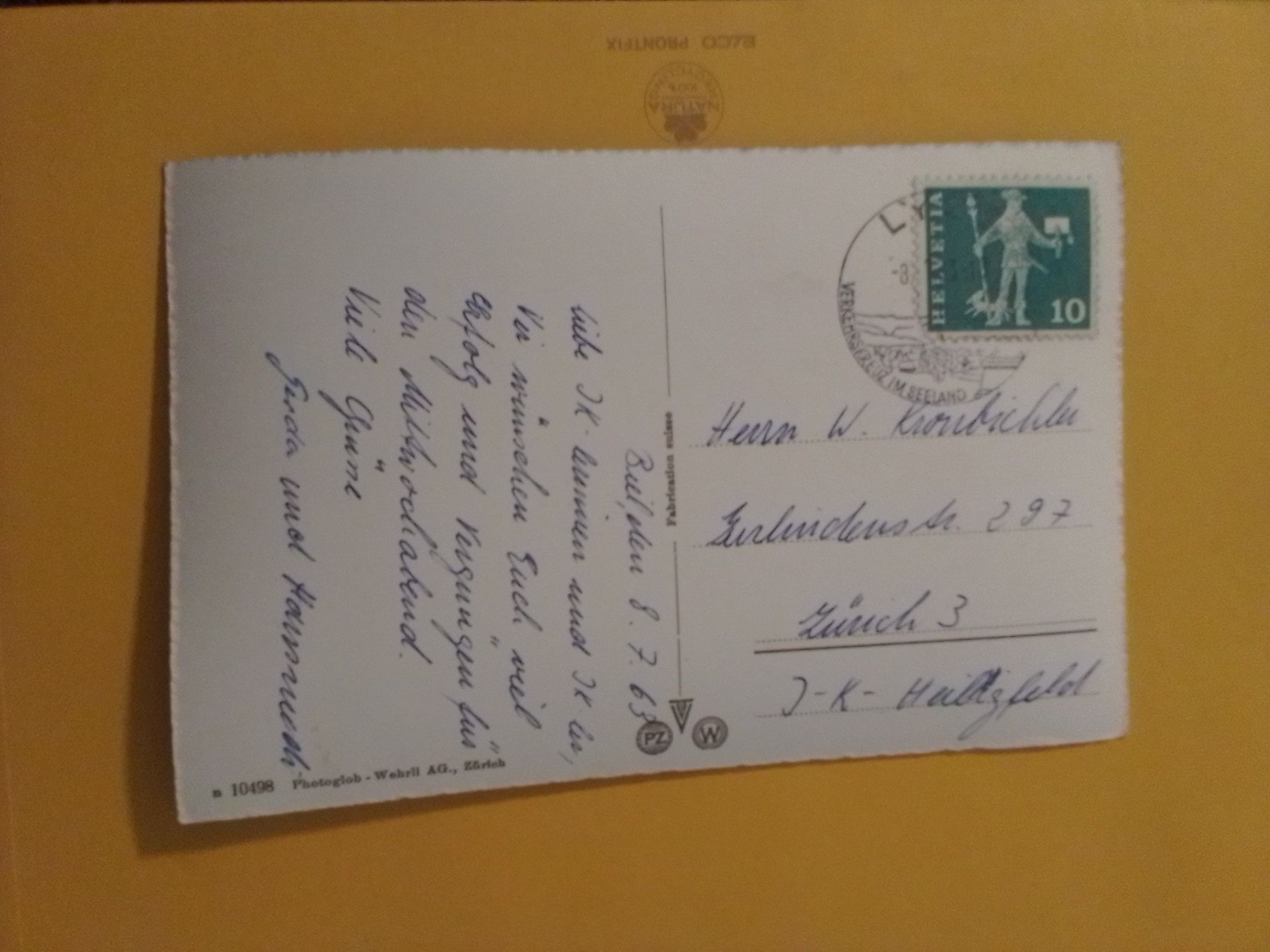 Cartoline postali: Bergbahn Macolin Magglingen Blick auf Biel 1963 – Usato da Küttigen venduto da Melisch1000 1