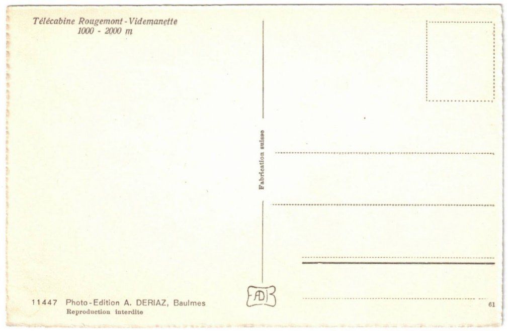 Ansichtskarten: Rougemont - Gondelbahn Rougemont--Videmanette – Gebraucht aus Binningen von Mountainrider 1