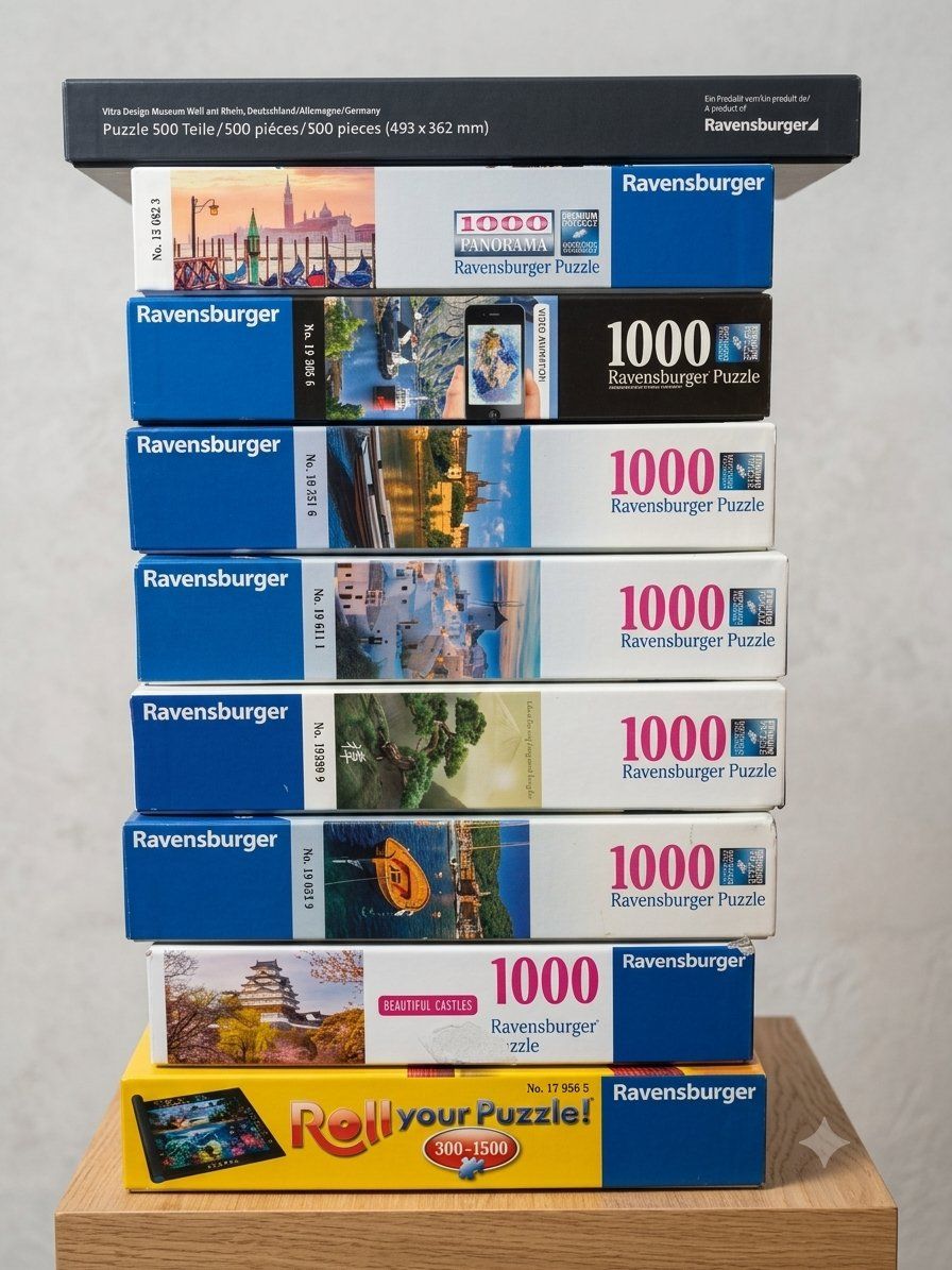 Ravensburger Puzzle: 8 Ravensburger Puzzles 1000/500 Teile & Roll-Matte – Usato da Bex venduto da Dani-Dany
