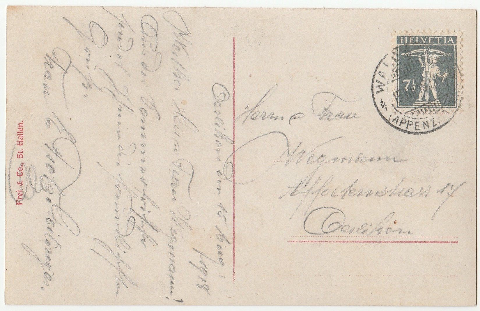 Cartoline postali: Waldstatt - (1918) – Usato da Fällanden venduto da Blausegelfliege 1