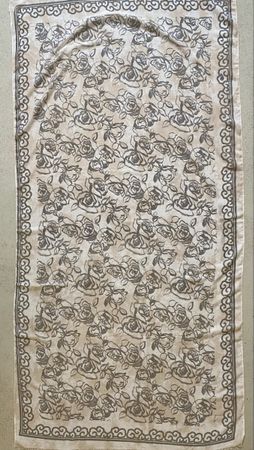 Schal Tuch mit Rosenmuster in Grau und Beige