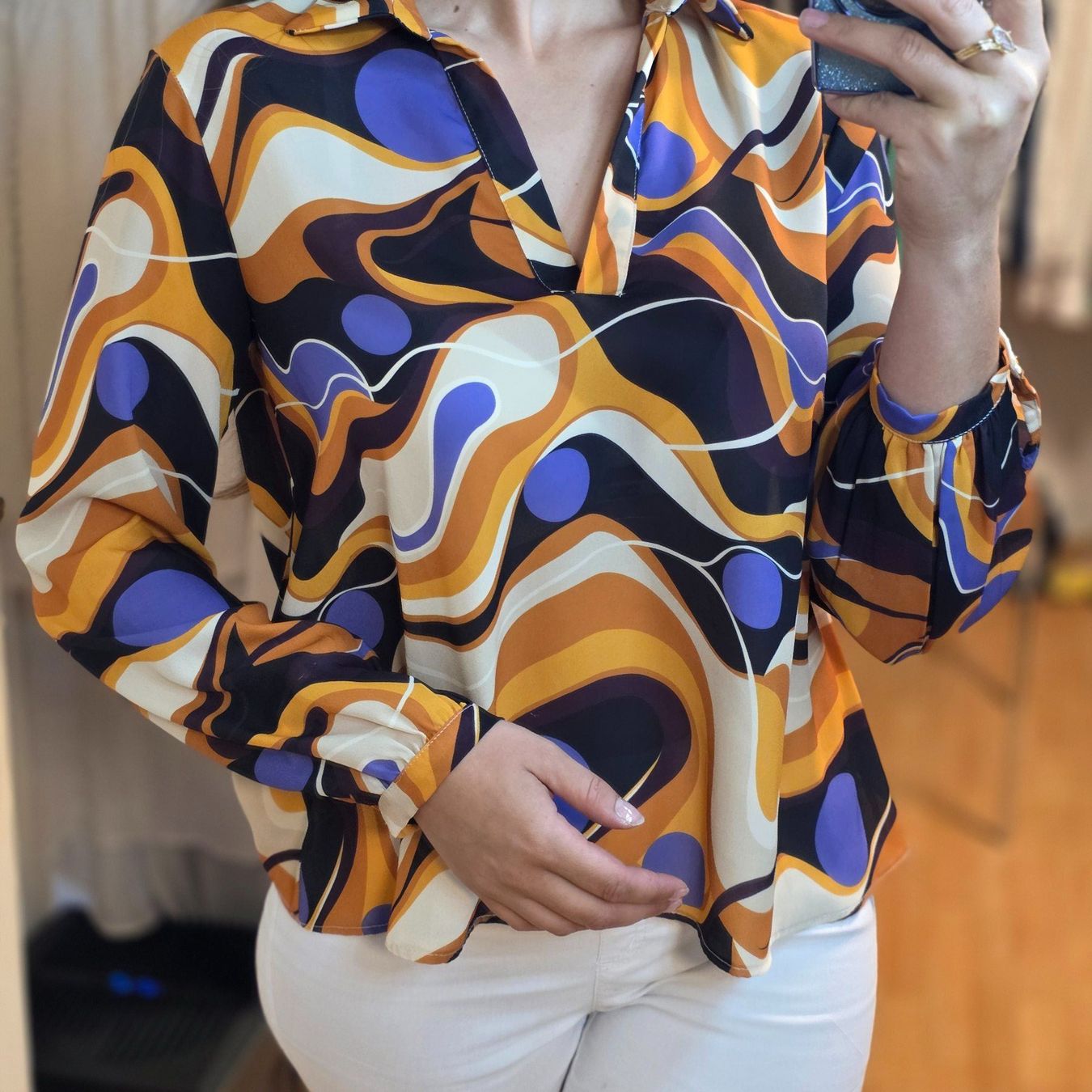 Camicette: Retro Style  Bluse mit Muster Gr. 38/40 – Usato da Wald ZH venduto da CapLux 4