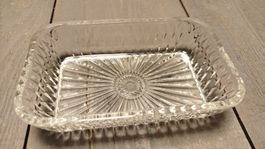 Butterschale, Glasschale mit Relief 50 bis 70er J. Duralex 