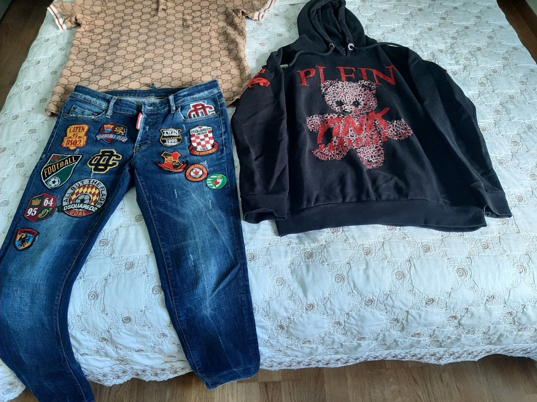Kleiderpakete: Dsquared2 Cool Patch Jeans Hose+ Plein Pullover+Hemd Paket M – Gebraucht aus Uster von BellaBimbaQ