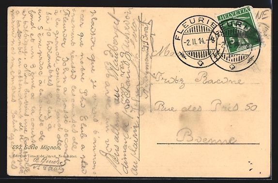 Cartoline postali: Fleurier, Strassenpartie mit Hotel-Pensi – Usato da Berlin venduto da bartko-reher 1
