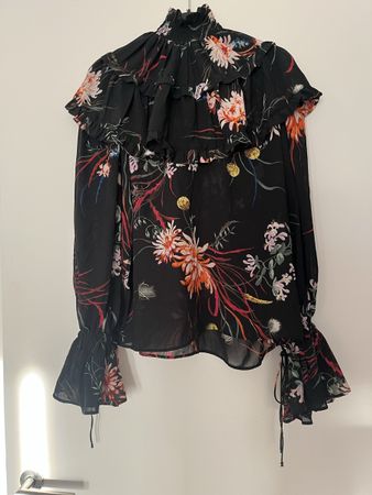 Elegante Bluse mit Blumenmuster, Grösse S, neuwertig
