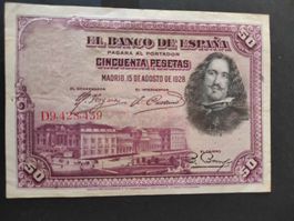 50 pesetas espagnol  1928