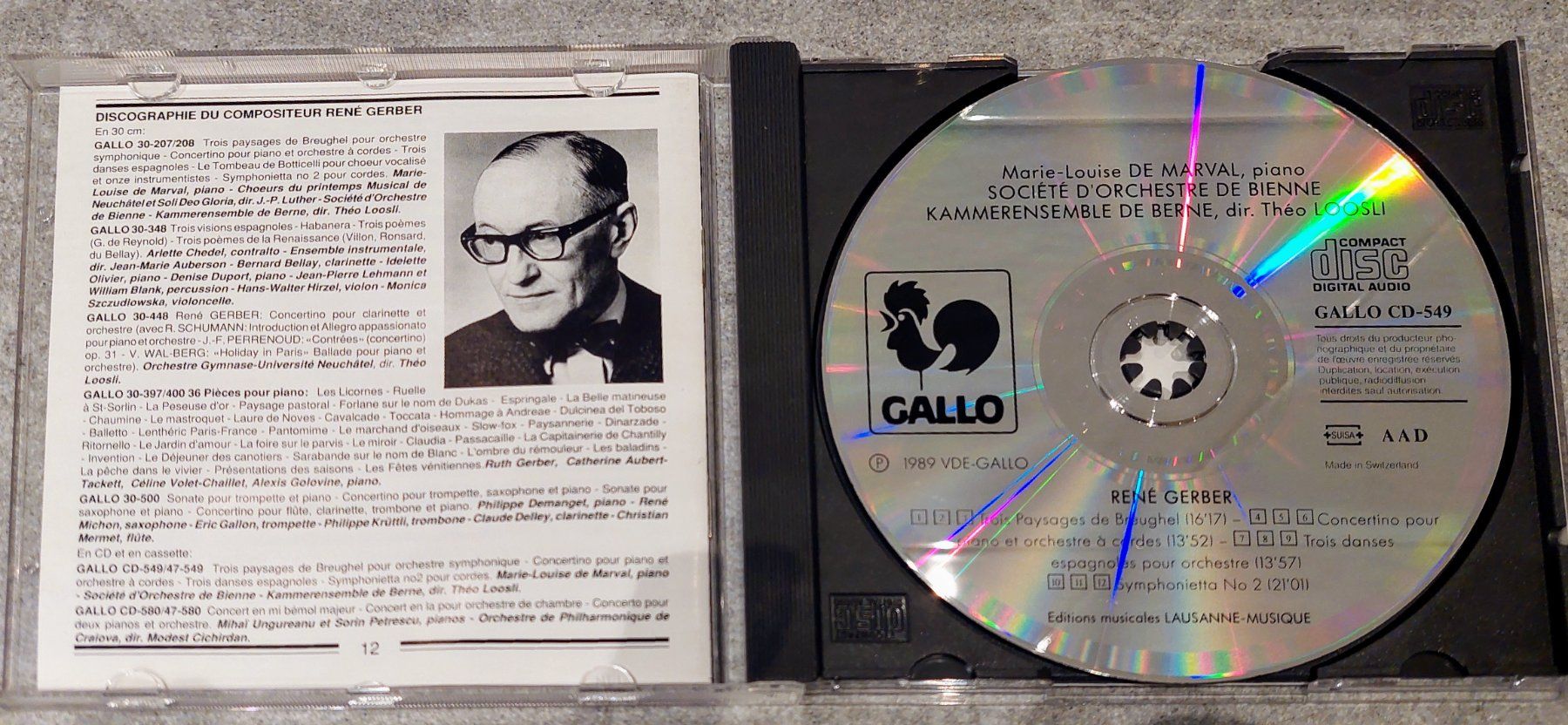 CDs: CD - René Gerber - Marie-Louise De Marval piano – Gebraucht aus Allmendingen b. BE von MMC-MuMeCo 2