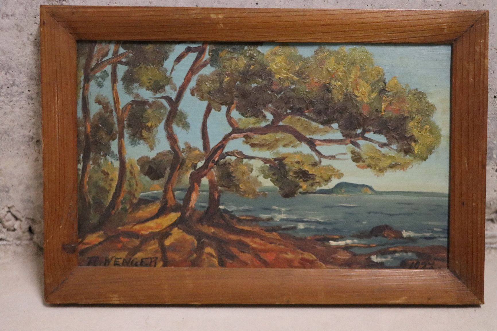 Gemälde: Küstenlandschaft - R. Wenger – Gebraucht aus Schlierbach von ann_b9kt