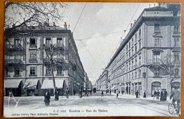 Genève - Rue du Rhône - Animation 1918