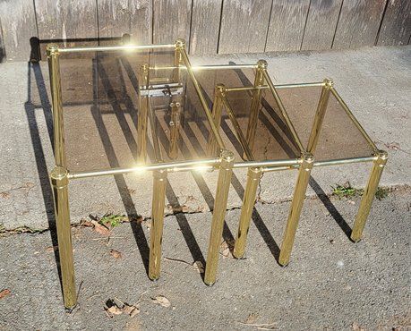 Tavoli: 3er Set Salontische Gold/Glas – Usato da Aeugstertal venduto da rico98