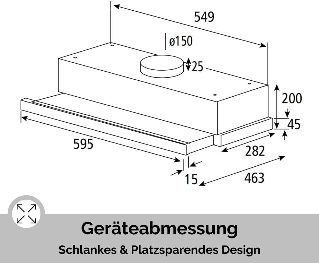 Hottes de ventilation: PKM Dunstabzugshaube FS2-60BBGTY – Neuf avec emballage d'origine à Bottighofen par zaap 6