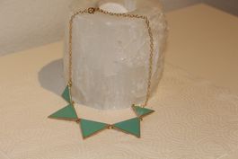 Moderne Statement Kette Gold Mint Farbe– Geometrisch Dreieck