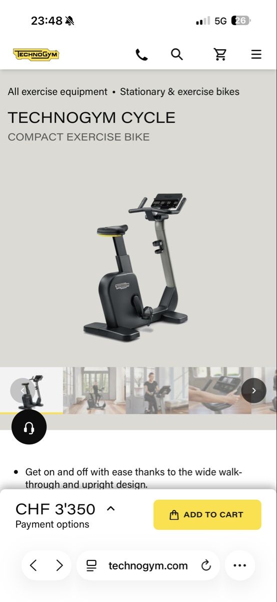 Technogym Vélos d'appartement: Technogym Cycle Heimtrainer – D'occasion à Bülach par moscarda 1