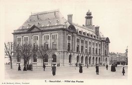 Neuchâtel, Hôtel des Postes, animée vers 1915-20
