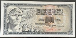 Jugoslawien 1000 Dinar Banknote von 1981, Top Zustand!