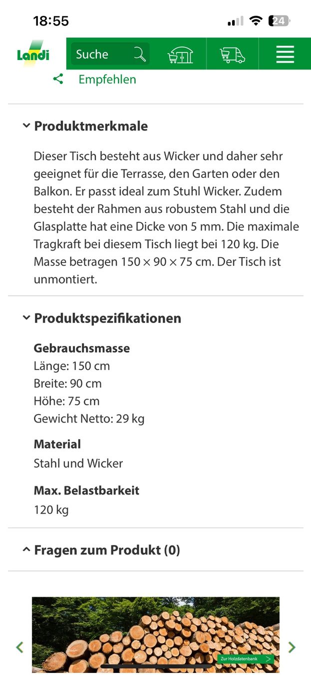 Tische: Tisch ‘Wicker’ ladenneu – Neu und originalverpackt aus Starrkirch-Wil von charlywatson 5
