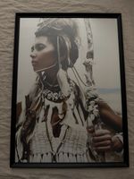 Bild "Indianerin/Warrior" mit Rahmen