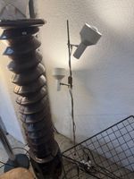 Vintage Stehlampe weiss/chrom höhenverstellbar 2 Lichter