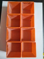8 Stk. Viereckige Behälter, Orange, 6x6x5cm
