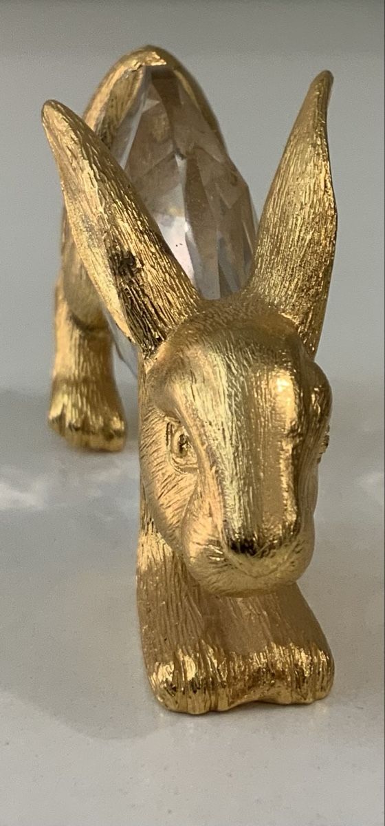Statuette: Lapin doré avec corps en cristal – Usato da rolle venduto da Tontonjulot 1