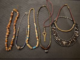 Lot de 5 colliers ethniques artisanaux