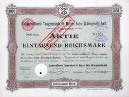 Zuckerraffinerie Tangermünde Fr. Meyers Sohn AG - 1906