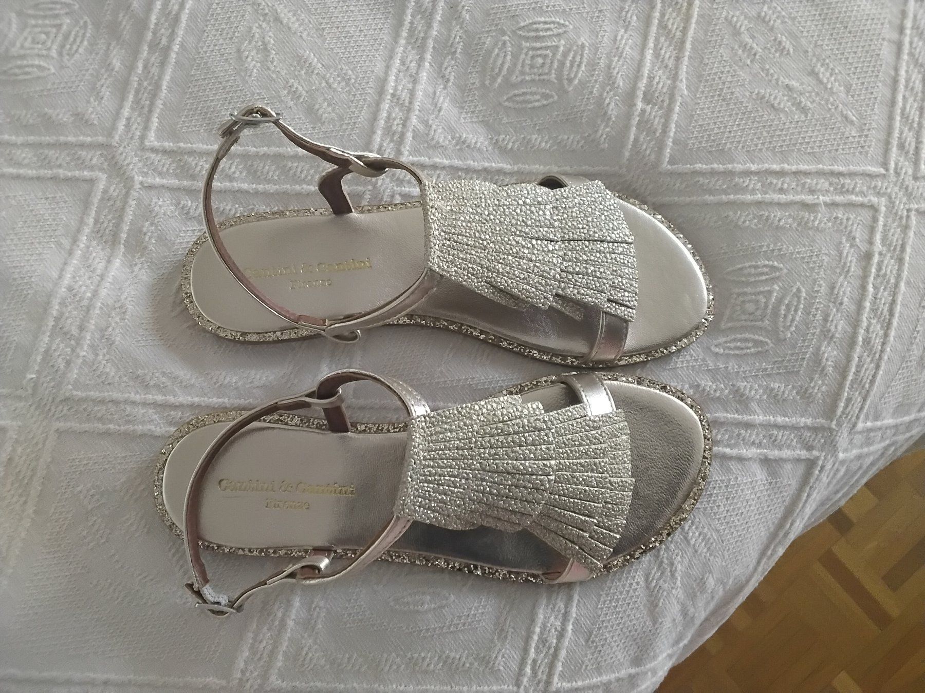 Damenschuhe: Sandales dorées à franges et paillettes, T38 – Neu und originalverpackt aus chêne-bourg von patty190 1