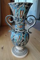 Vase handbemalt Fische Vintage Tunisia 38cm guter Zustand